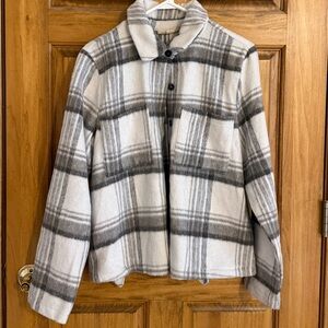 Plaid Button-Up Jacket